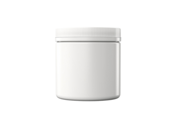 Cream jar. Cosmetic jar mockup, Round white bottle. Plastic creme container blank. Realistic clear body skin beauty cream, corporate branding identity simple can, vector mockup