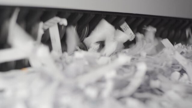 Inside a paper shredder machine