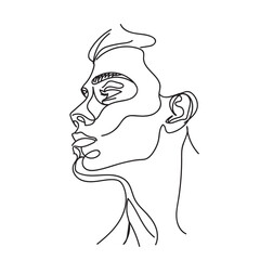 single line art of a boy abstract artistic for printing and other