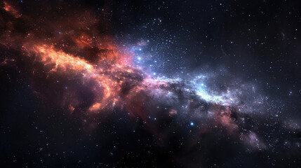 Fototapeta premium Stunning galaxy scenery background with glowing nebula, showing the beauty of space