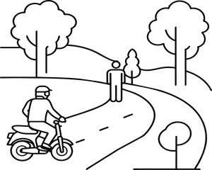 Hand drawn motorcycle isolated on white background coloring page