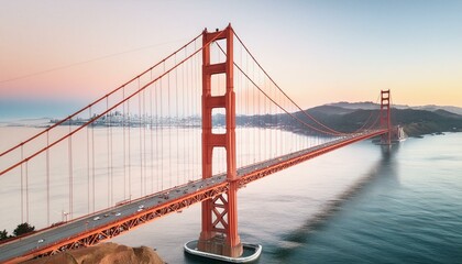 golden gate bridge city, Golden Gate Bridge, Usa. double exposure contemporary style minimalist artwork collage illustration