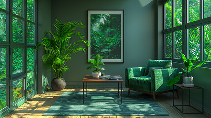 Contemporary Living Room with Sofa and Modern Decor, Comfortable Interior Design