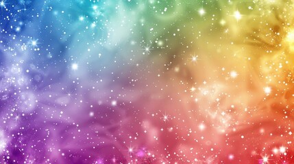Obraz premium A cosmic-themed background with stars and galaxies in rainbow hues. 