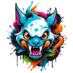 Graffiti abstract poisonous animal logo, modern art, for t-shirt