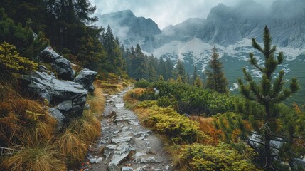 The beautiful pathway in the High Tatras - obrazy, fototapety, plakaty