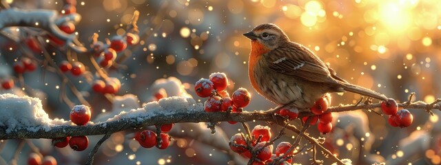 Partridge in a pear tree, festive, holiday season. Hyperdetailed. Photorealistic. HD. super detailed - obrazy, fototapety, plakaty