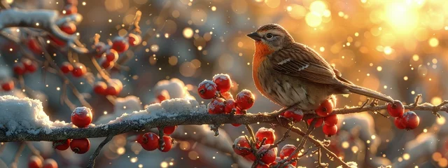 Foto op Canvas Partridge in a pear tree, festive, holiday season. Hyperdetailed. Photorealistic. HD. super detailed © Gefo