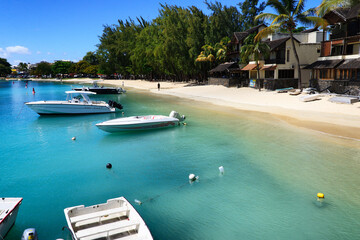 Grand Bay, Grand-Baie, Rivière du Rempart District, Mascarene Islands, Mauritius, Africa - coastal...