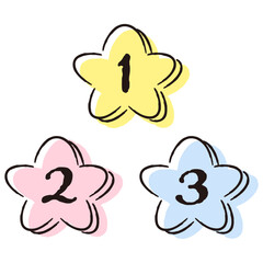 シンプルでおしゃれな星型のランキングパーツのセット（カラー）