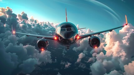 Majestic Jetliner Soaring Through Dramatic Cloudscape