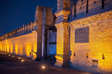 the light on the street Tha Phae Gate Chiang Mai old city ancient wall and most popular travel...