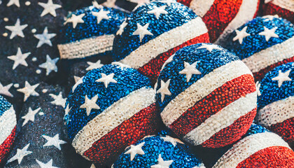Stars And Stripes American Patriotic Ball Pattern