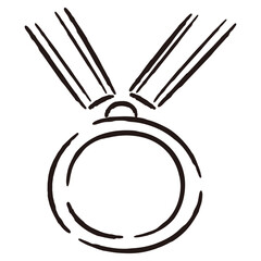 シンプルでおしゃれなメダル型のランキングパーツ（白黒）