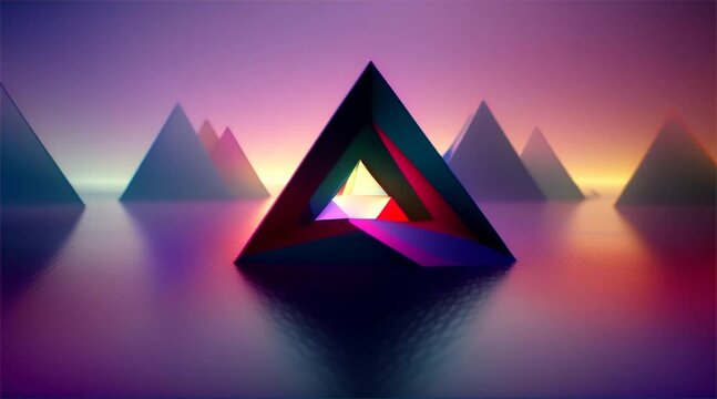 Abstract colorful triangle background. Pyramid-filled Landscape like Mountains