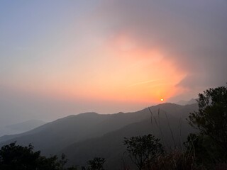 sunset in the mountains