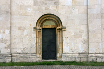 Door on the stone wall