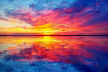Obraz premium Colorful sunset over the ocean