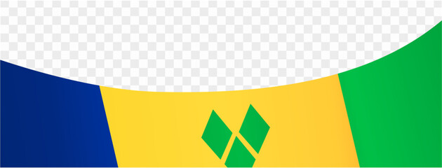 Saint Vincent and the Grenadines flag wave isolated on png or transparent background vector illustration. - obrazy, fototapety, plakaty