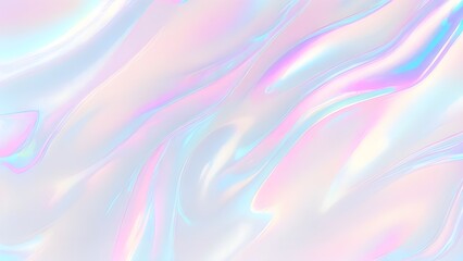 Holographic background seamless trendy iridescent light foil texture. Soft holographic pastel unicorn marble background pattern. Modern pearlescent blurry abstract swirl illustration.