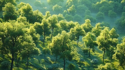 The lovely green trees dazzle with beauty
