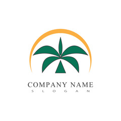 Palm tree summer logo template vector illustration