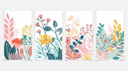 Set of Four web banner templates with gorgeous blooming