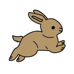 Illustration of a collection of white rabbits running