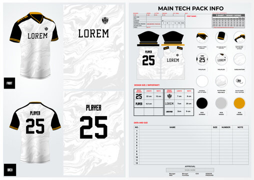 jersey design with Techpack and pattern 