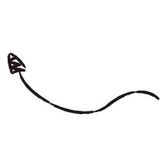 曲がった矢印のイラスト（白黒）