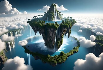 An intricate 8k rendering of a floating island in  (10)