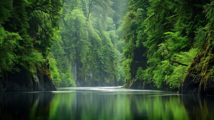 Serene Forest River Scenery