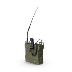  3D realistic Prc 77 portable transceiver communications radio isolated, Communication During Military Operation