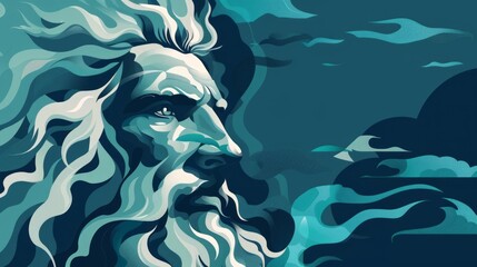 Poseidon is one of the Twelve Olympians in ancient Greek religion and mythology, presiding over the sea, storms, earthquakes and horses.