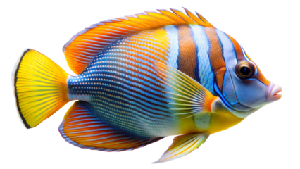 tropical fish isolated on transparent background. AI Generative