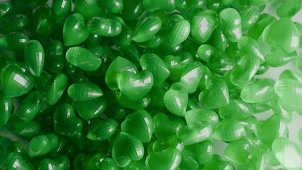 coloured glass hearts 3d render made in blender