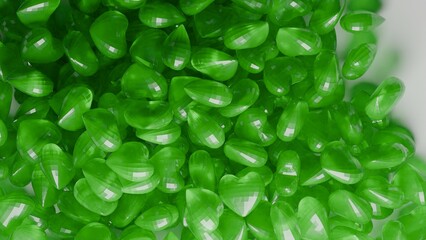 coloured glass hearts 3d render made in blender