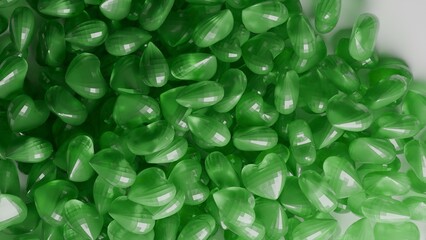 coloured glass hearts 3d render made in blender