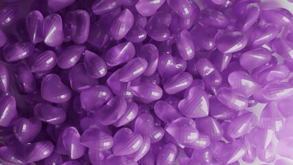 coloured glass hearts 3d render made in blender