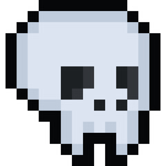 Pixel art vampire skull head icon