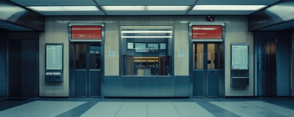 Modern elevator in a contemporary building