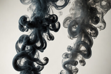 Bizarre smoke on white background