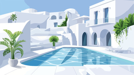 Obraz na płótnie Canvas White architecture in Santorini island Greece. Luxury