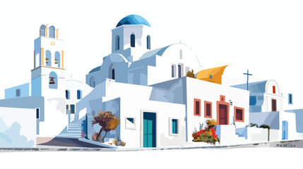 White architecture in Santorini island Greece. Travel