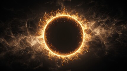 Eclipse: A 3D illustration of a total solar eclipse, with the sun completely obscured by the moon