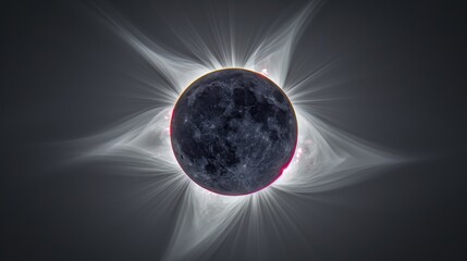 Naklejka premium Eclipse: An illustration of a total solar eclipse, showing the moon completely covering the sun