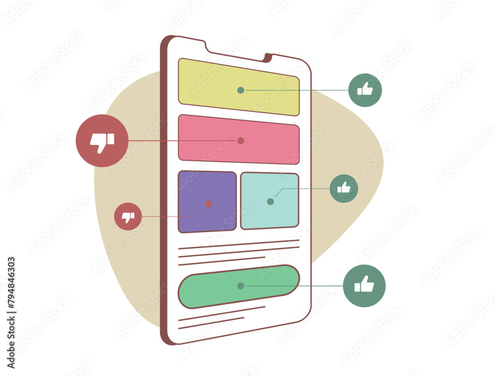 Aufkleber preference testing in ux research concept. user preference research methods. mobile app design usabi