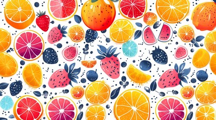 Colorful fruit seamless pattern texture