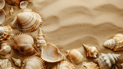 Fototapeta na wymiar seashells on the beach,generative ai