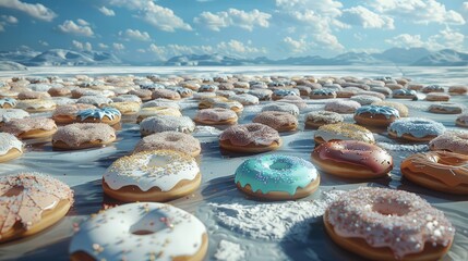 The Donut Landscape. Generative AI.